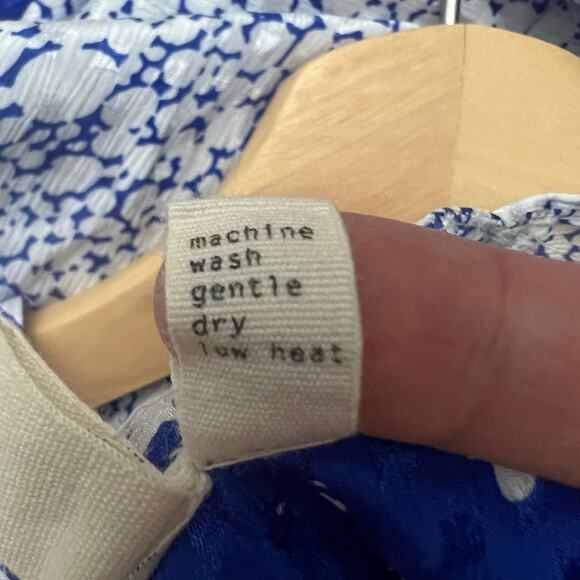 Urban Renewal SMALL Blue White Floral Mini Dress Shift  Sleeveless Sheer UO - Picture 9 of 9